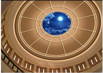 Dangus lubų tapetai Mėnesiena 3D turas lubų 3d pritaikyti tapetai, 3d lubų freskomis tapetai
