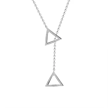 Didmeninė 10piece Minimalizmas Dvigubo Trikampio Žavesio Apyrankės Moterims Boho Papuošalai iš Nerūdijančio Plieno Lariat Grandinės Karoliai Choker