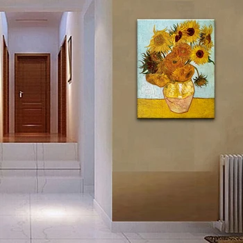 DONGMEI OILPAINTING aliejaus tapybai Dažymas Purkštuvu, Namų Dekoro tapybos Vincento Van Gogo Saulėgrąžų DM1712103