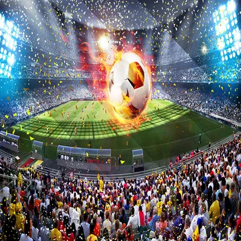 Foto Tapetai, 3D Stereo Futbolo Srityje Freskos Kambarį Kavinė Fone Sienos, Namų Dekoro Kūrybos Tapetų Sienos, 3 D Freskomis