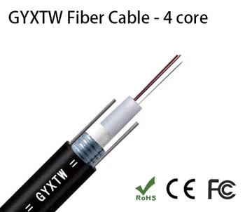GYXTW 4 Core Optinio Pluošto Kabelis Lauko Pluošto kabelis Single Mode Lauko Šarvuotos 0,6 CM Skersmens Šarvai Optinio Pluošto Kabelis