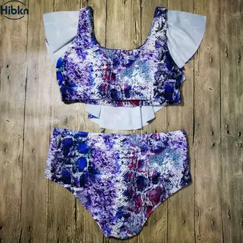 HBKN bikini komplektas susiėmę bikini plius dydis off peties monokini iškirpti maudymosi kostiumėliai, didelių dydžių biquine plaukimo kostiumas moterims maudymosi kostiumėliai