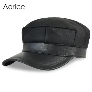 HL7115 nekilnojamojo odos beisbolo kepurė hat žiemą šiltas rusijos senis vienas kailio beretė armijos ausies Atvartu kepurės skrybėlės su tikru kailiu viduje
