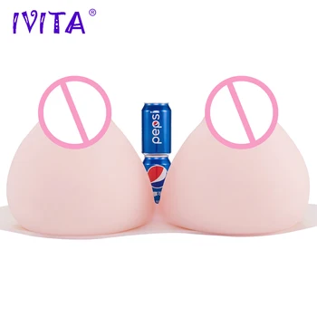 IVITA 16KG Realus Silikoninių Krūtų Formos Fake Boobs Už Crossdressers Drag Queen Shemale Transseksualų Silicio Krūtų Formą