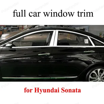Išoriniai Priedai Nerūdijančio Plieno pilna Langų Apdaila, Apdailos Juostelės, skirtos Hyundai Sonata 
