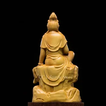 Išskirtinį Japonijos drožyba Budos statula Budos statula amatų Deivė Guanyin Feng shui Apdaila medžio drožyba namų puošybai