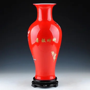 Jingdezhen keramikos Kinija xishangmeishao raudona vaza slidinėti apdailos nuotakos modernių Namų Dekoravimo papuošalai