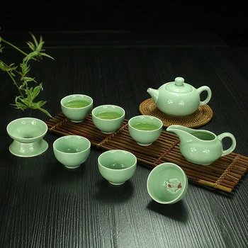 Jingdezhen Kinijos spalvos jūros vandens Arbatos Rinkinys Keramikos, Porceliano Keramikos Mėlynos ir Baltos Arbatos Puodelio Arbatos Kung Fu Arbatos Rinkinys
