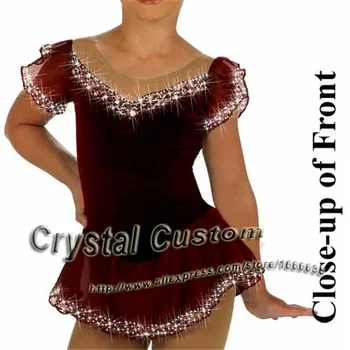 Karšto Pardavimo Ledo Čiuožimo Suknelė Mergaitėms Spandex Grakštus Naujas Prekės ženklas Dailiojo Čiuožimo Konkurencijos Suknelė Individualų DR2642