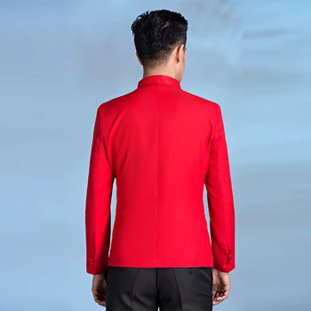 Kinijos tunika kostiumas mens vyrų veiklos dėvėti nustatyti jaunikis kinų stiliaus mens siuvinėjimo kostiumas oficialų suknelė, kostiumas stovėti apykaklės 2XL