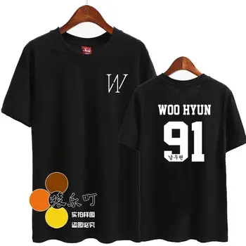 Kpop infinit woohyun naują albumą parašyti pavadinimas spausdinti, o kaklas trumpas rankovės marškinėliai gerbėjai palankią vasarą t-shirt
