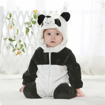 Kūdikis, Berniukas, Mergaitė Gobtuvu Rompers Gyvūnų Cosplay Kostiumų Naujagimiui Jumpsuit Panda Drabužiai