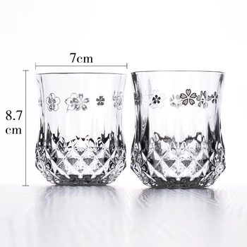 Kūrybos Decoartive stiklo drinkware SAKURA skaidraus matinio wiskey stiklo alaus stiklo geriamojo stiklas, stiklas atsparus karščiui