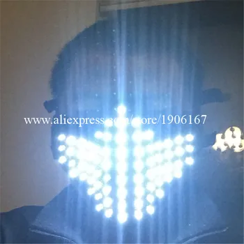 M. Naujo Dizaino LED Baltos Spalvos Šviesos lemputės Kaukė DJ Kaukės Šalies Halloween Party Prekes