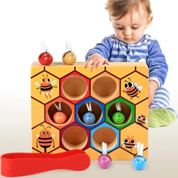 MamimamiHome Kūdikių Mediniai Bičių Vaikų Intelektinis Vystymasis rūmuose waldorf Montessori Žaislai Avilys Žaidimas Mediniai Žaislai Blokai
