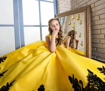 Mažmeninės prekybos 2017 m. Vaikų Mergaičių Elegantiškas Gėlių Vestuvių Suknelė Princesė Šalis Princesė Dress Vaikams, Vaikų Drabužiai Suknelė 3-14yrs