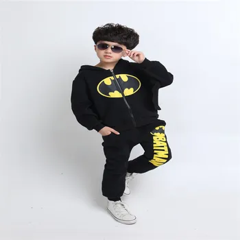 Mažylis berniukas drabužius 2017 m. naujos prekės, vaikams drabužiai, kostiumai betmenas vaikai hoodies + kelnės vaikams sportinis kostiumas berniukams drabužių rinkinys