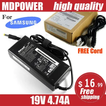 MDPOWER samsung R528 R530 R538 R540 Notebook nešiojamas maitinimo tiekimo maitinimo AC adapteris, įkroviklis, laidas 19V 4.74 A