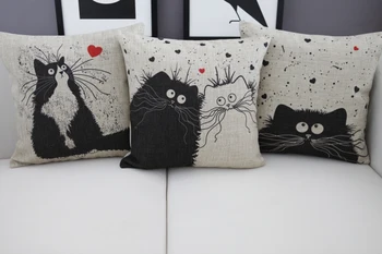 Meilė pagalvę padengti, creative Vestuvių dovana mielas animaciją kačių mylėtojas pora mesti pagalvės užvalkalą užvalkalas