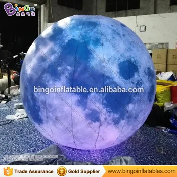 Meniniu 2m dia, LED apšvietimas, pripučiami kabo mėnulis modelis 2018 karšto pardavimo susprogdinti mėnulį balionas etape apdailos žaislų planeta