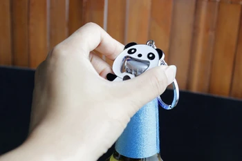 Metalo Panda Butelio Atidarytuvas Key Chain Keyrings Vyras Panda Papuošalai, Aksesuarai, Cinko Lydinys, Raktų Pakabukai Pakabukas Etninės Dovana 2vnt/daug
