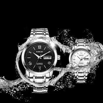 Mige 2018 Naujas Nekilnojamojo Puolė Relogio Masculino Lemans Laikrodžiai Plieno Watchband Balta Watchface Automatinė Vandeniui Vyras Laikrodžius