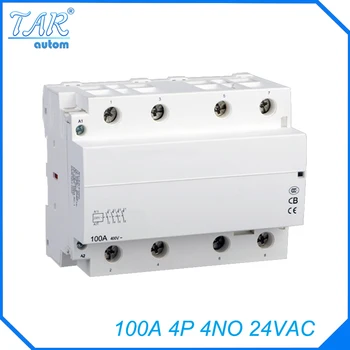 Modulinių namų AC kontaktoriaus automobilių įkrovimo polių 4NO 100A 24V modulinės įkrovimo polių su
