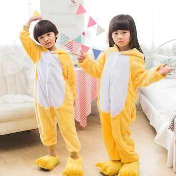 Motina, Tėvas, Duktė Berniukas Suknelės Šeimos Atitikimo Sleepwear Gobtuvu Pajama Animacinių Filmų Gyvūnų Geltonas Lokys Cosplay Pyjama Pijamas