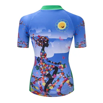 Mėlyna Jojimo Gėlės Marškinėliai Dviračių Džersis WEIMOSTAR Moterys Vasarą Dviračiu Megztiniai Moutain Kvėpuojantis Ropa Ciclismo MTB Šortai Rinkinys