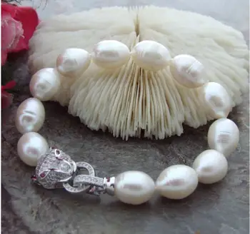 Natura 13mm pietų jūros pilka baroko perlas apyrankės 7.5-8 colių