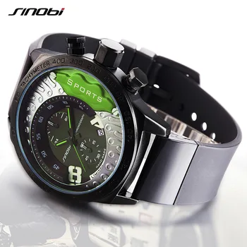 Naujas SINOBI Chronograph Watch Vyrų Kariniai Laikrodžiai Vandeniui Ženevos Kvarcinis Laikrodis, vyriški Sportiniai Relogio Masculino Lenktynių