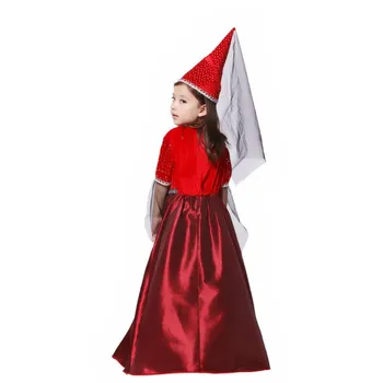Naujų Mergaičių Raudona Goth Viduramžių princesė Renesanso Džuljeta Vaikas Helovinas Fancy dress up Ragana Princesė kostiumas