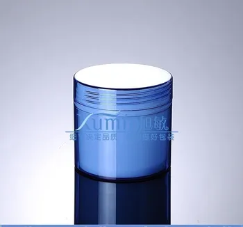Nemokamas pristatymas: 100 g light blue PET Butelis Su šviesiai mėlynos PP dangteliu,dvigubos sienelės, 100ml Plastiko Konteinerį Grietinėlės Indelį, Kosmetikos jar