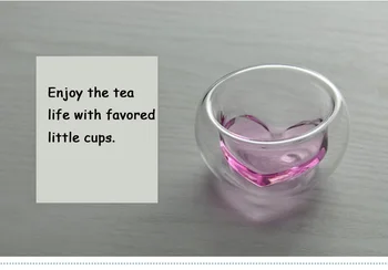 Nemokamas pristatymas 6 VNT dvigubos sienelės handmake arbatos puodeliai, formos arbatos puodelio, širdies formos dovana puodeliai