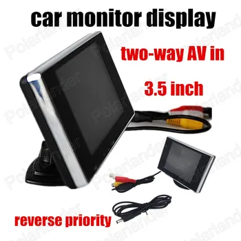 Nemokamas pristatymas atvirkštinio prioritetas dviejų kanalų AV Įvesties 3.5 colių Automobilių monitoriaus Spalvų TFT LCD Monitorius galinio vaizdo kamera
