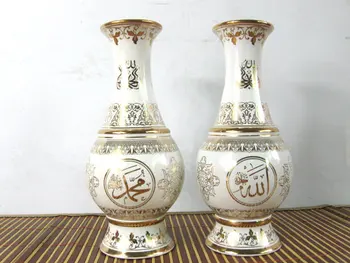 Nemokamas pristatymas Hui Musulmonų imamas vyresnysis giminaičiams ir draugams išsiųsti dovaną raštų balta kaulų kinijos vaza dovana