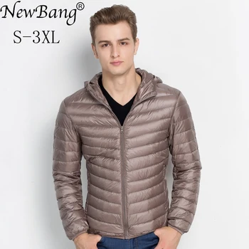 NewBang Brand Mens Down Jacket With Hood Ultra Light Down Jacket Men Winter Feather Parkas For Men Windbreaker Plus Down Coat