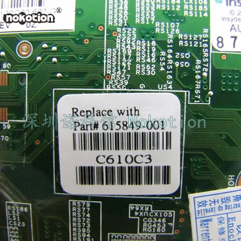 NOKOTION 615849-001 Nešiojamojo kompiuterio plokštę HP G72 HM55 GMA HD DDR3 Pagrindinė plokštė Visą bandymo