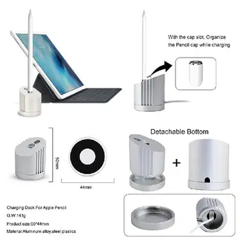 Nuimamas Aliuminio Lydinio Įkroviklis Doko Stotis Stovas Laikiklis Su Įkrovimo Kabelis Skirtas Apple iPad Pro 