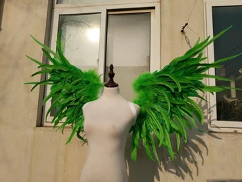 Nuostabi žalia plunksnų sparnai Cosplay fotografijos Žaidimo Ekrano Žaidimas šaudymo rekvizitai air express nemokamas pristatymas