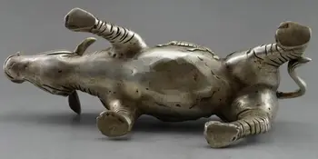 Parengti Kinijos feng shui rankų darbo balti vario gyvūnų rhino statula