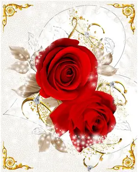 Pasirinktinius nuotraukų 3d lubų freskomis tapetai Raudona meilės rožių fone, sienų tapyba 3d sienų freskomis tapetai už kambarį