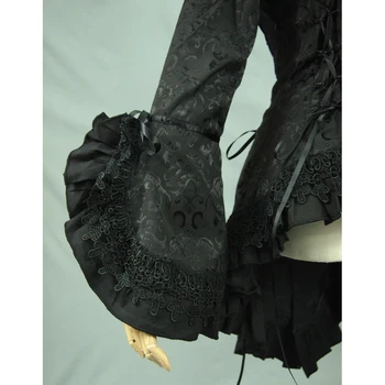 Pavasarį moterys Susiėmę siuvinėjimas, marškinėliai Derliaus Viktorijos Malabaro striukė Ponios gotikos palaidinė lolita kostiumas
