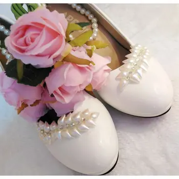 Perlų vestuvių siurbliai batai moters čiurnos duobute apyrankę dirželiai mados ponios moteriška šalis suknelė bateliai nuotakos bateliai