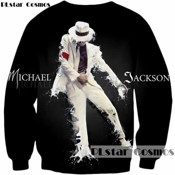 PLstar Kosmosas Mados hoodies Vyrų/Moterų Palaidinukė Pop karalius Michael Jackson Spausdinti Hip-hop Crewneck Puloveriai Lašas laivybos