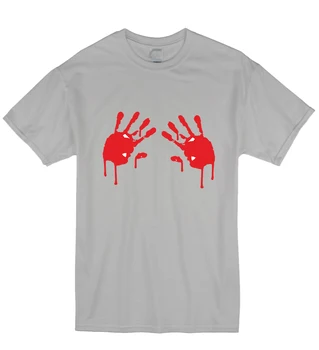 Rankas Bloody Zombie Helovinas Juokinga Kraujo Geek Marškinėliai Marškinėlius Vyrai Moterų Dovana