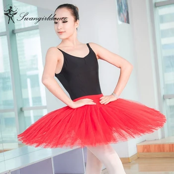 Raudona moterų profesinės pusės baleto mdc 7layer tiulis suaugusiųjų merginos treniruojasi mokymo balerinos tutu suknelė SD4029