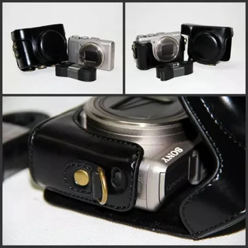 Retro Vintage PU Odos Fotoaparato Krepšys atveju Sony DSC-HX50V HX50 HX60 Fotoaparato Sunku Petį Krepšys su Diržu