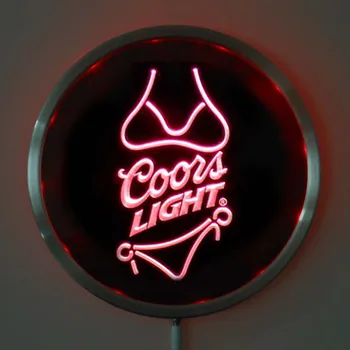 Rs-a0119 Coors Light Bikini LED Neon Apvalus Ženklai 25cm/ 10 Colių - Baras Pasirašyti su RGB Multi-Color Belaidžio Nuotolinio Valdymo