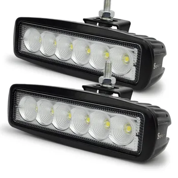 Safego 2x 12 Voltų 18W LED darbo šviesos juosta lempos, traktoriaus darbo žibintai LED off road 4X4 24V led offroad šviesos juosta vietoje potvynių šviesos